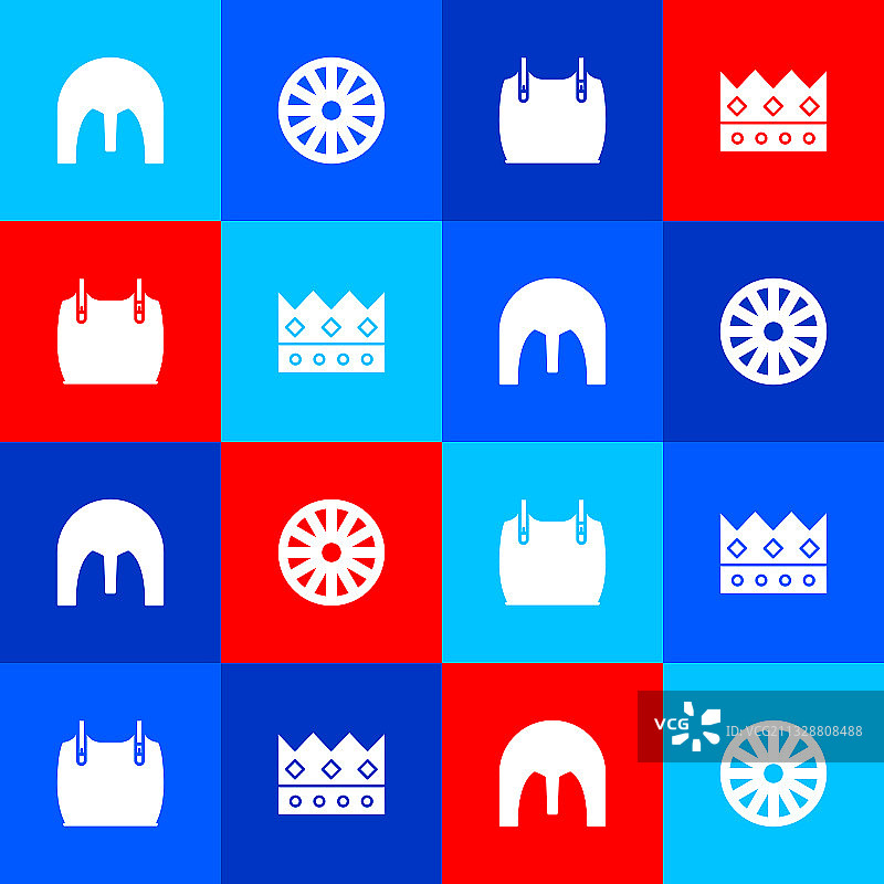 中世纪铁头盔、旧木轮和身体套装图片素材