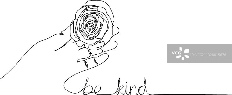 手持玫瑰花和文字图片素材