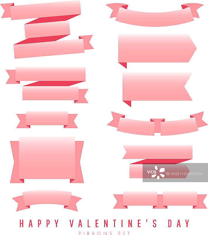 逼真奢华节日缎带套装图片素材