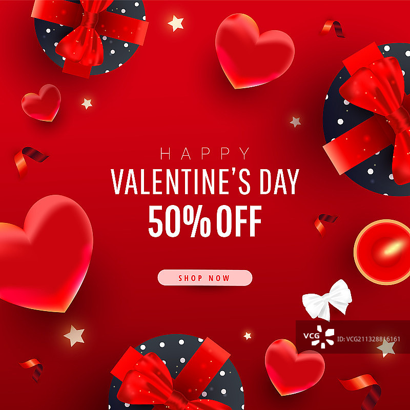 情人节促销3D写实banner图片素材