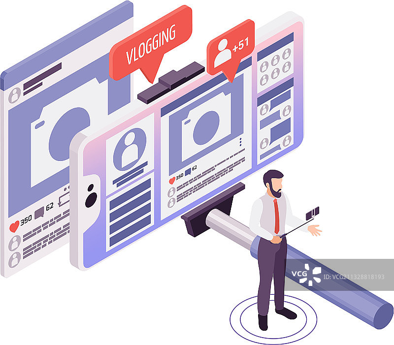 vlog 2.5D概念设计图片素材