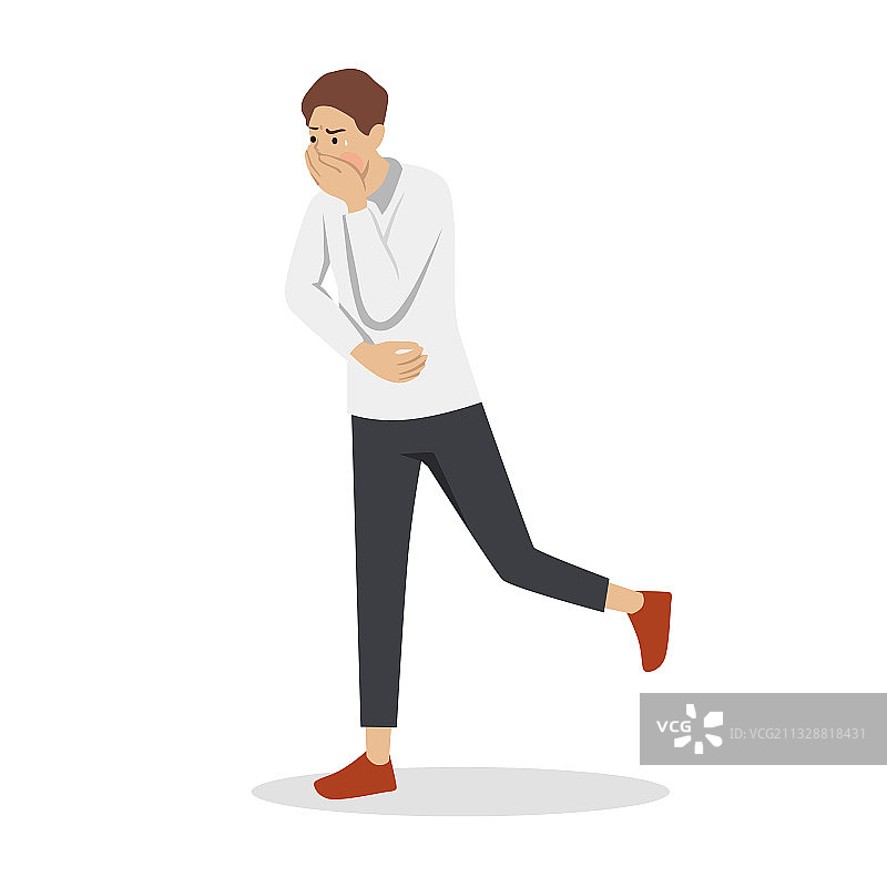 跑向厕所的男人图片素材