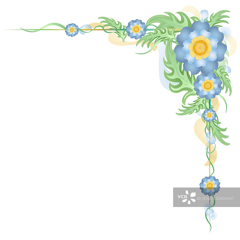 花卉卡片框架花束设计图片素材