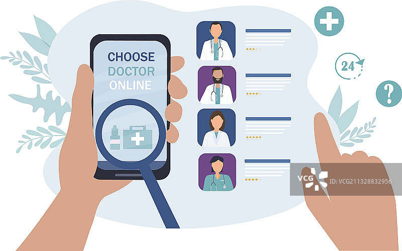 在线远程选择医生图片素材