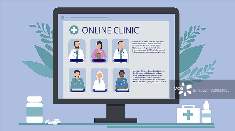 在线远程选择医生图片素材