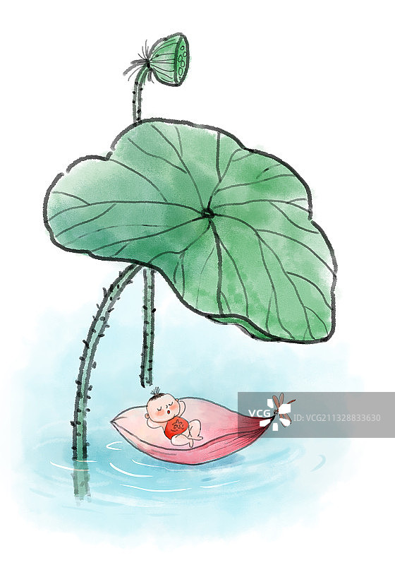 荷叶童子图片素材