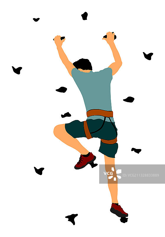 无绳攀岩的极限运动员图片素材