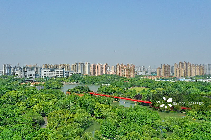 航拍常州青枫公园图片素材
