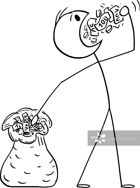 卡通自私的富翁图片素材