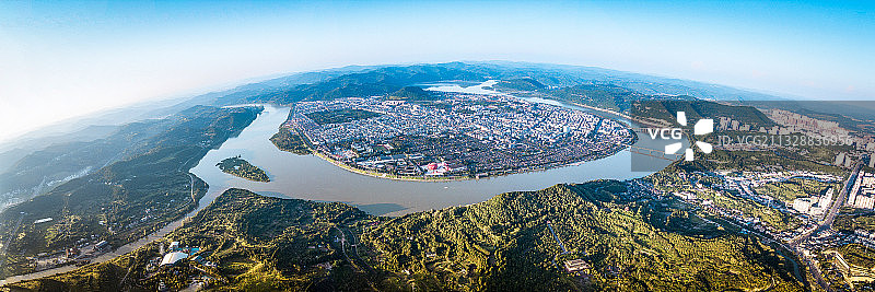 嘉陵江山图图片素材