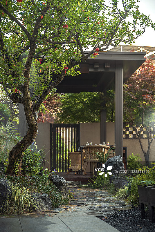 花园，别墅，中式庭院图片素材