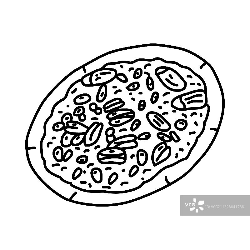 乌姆·阿里甜点手绘或轮廓图标图片素材