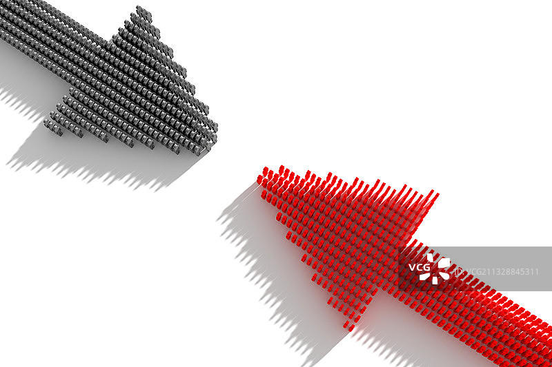 3D两个箭头对抗图片素材