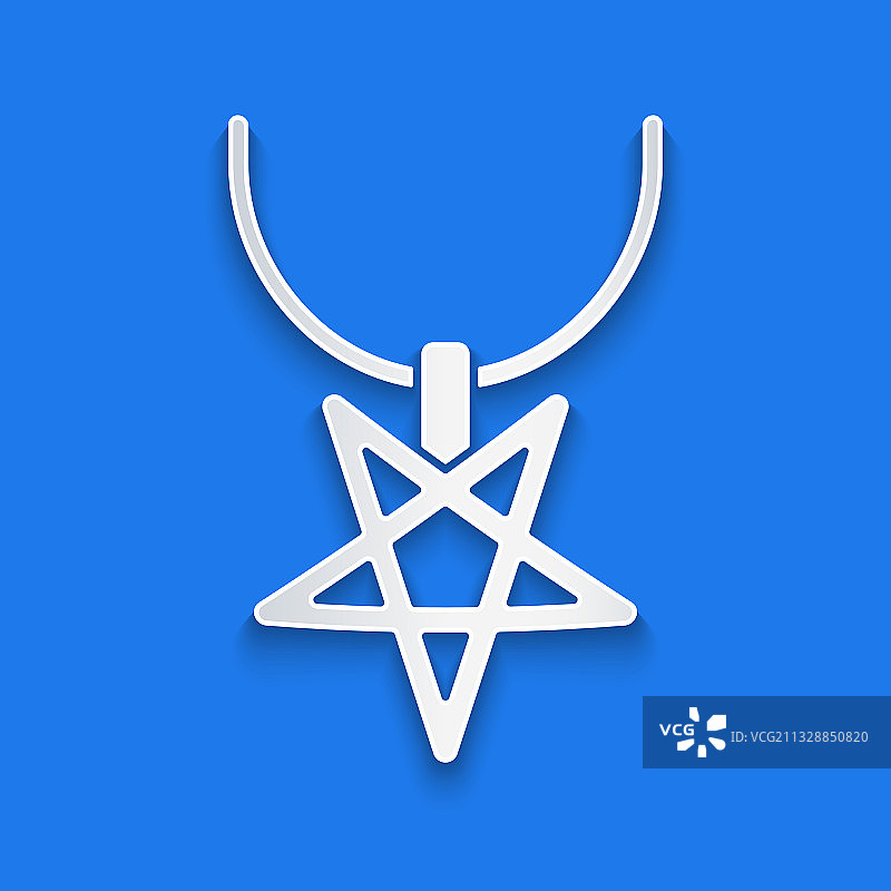 项链上的剪纸五角星图标图片素材