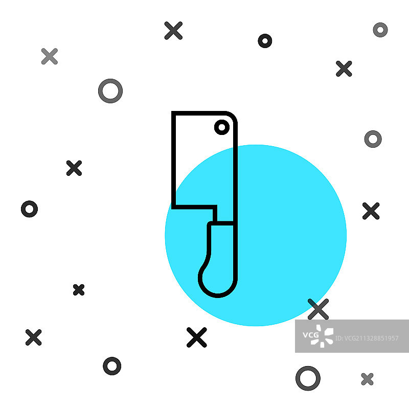 黑色线条肉类切碎器图标，白色背景图片素材