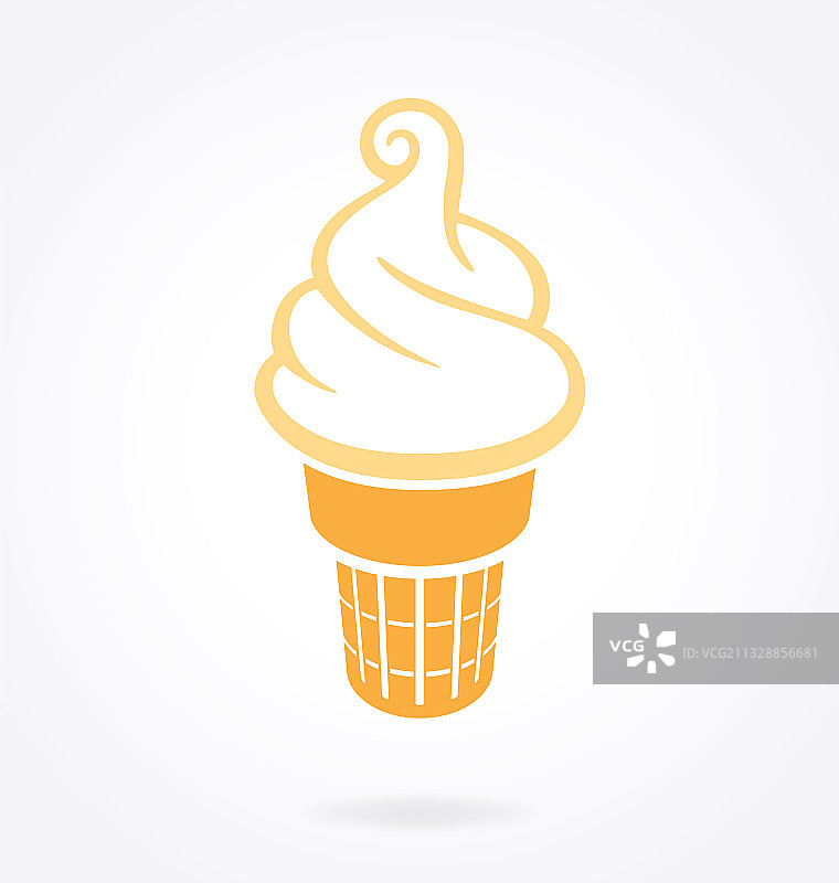 华夫饼甜筒里的趣味冰淇淋图片素材