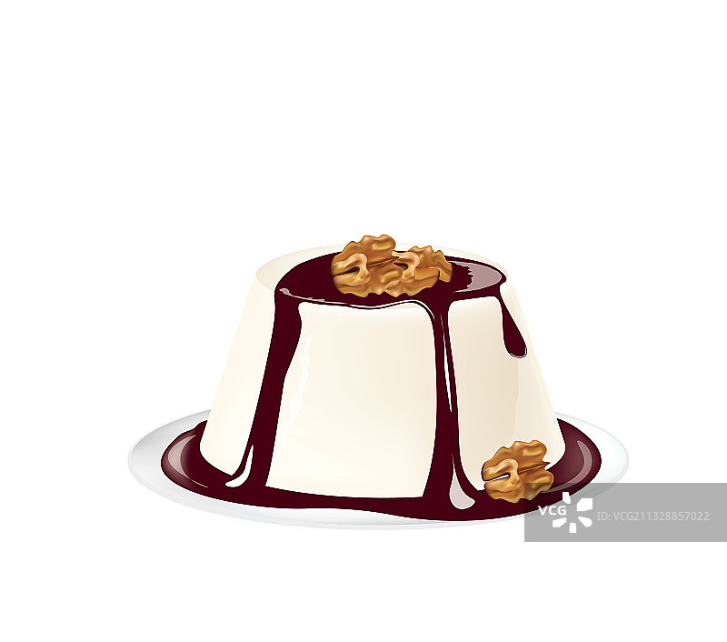 核桃意式奶冻图片素材