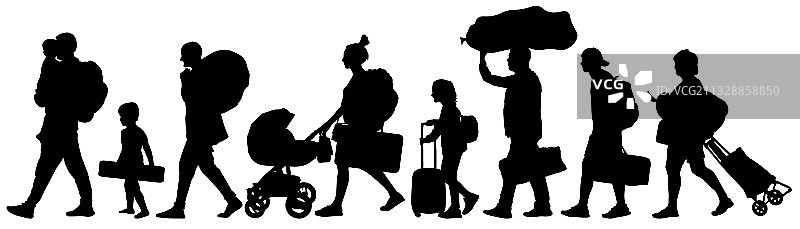 人群迁徙剪影图片素材