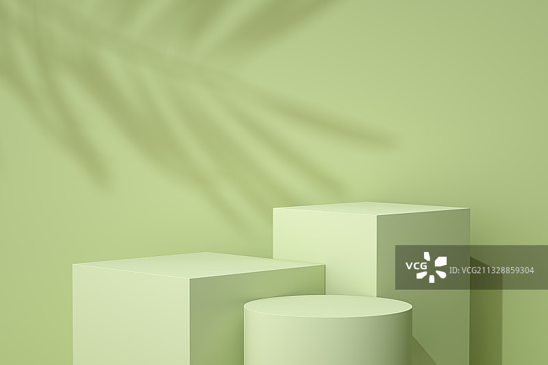 绿色产品展台三维场景图片素材