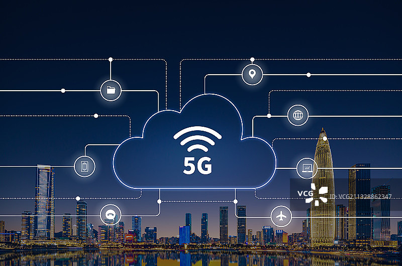 深圳5G科技网络城市建筑图片素材