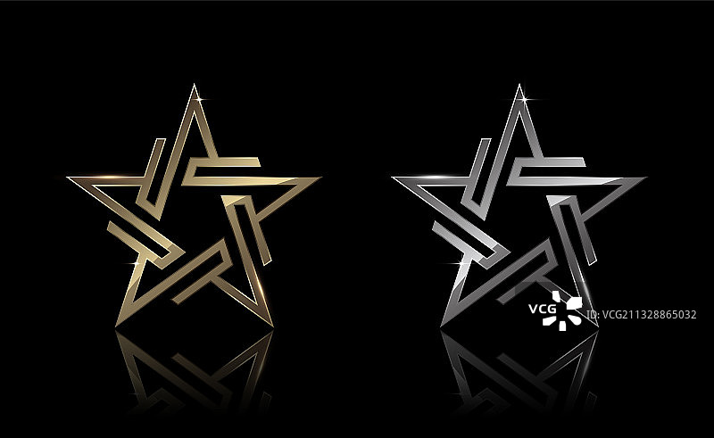 金色和银色星星图片素材