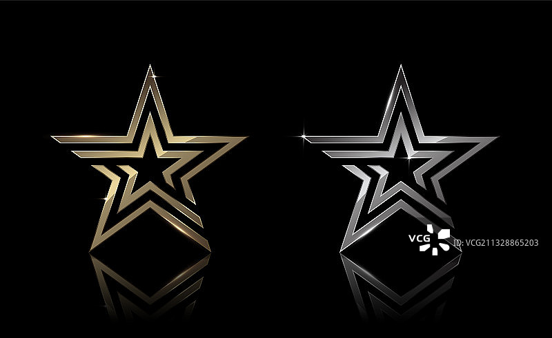 金色和银色星星图片素材