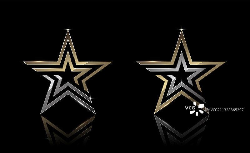 金色和银色星星图片素材