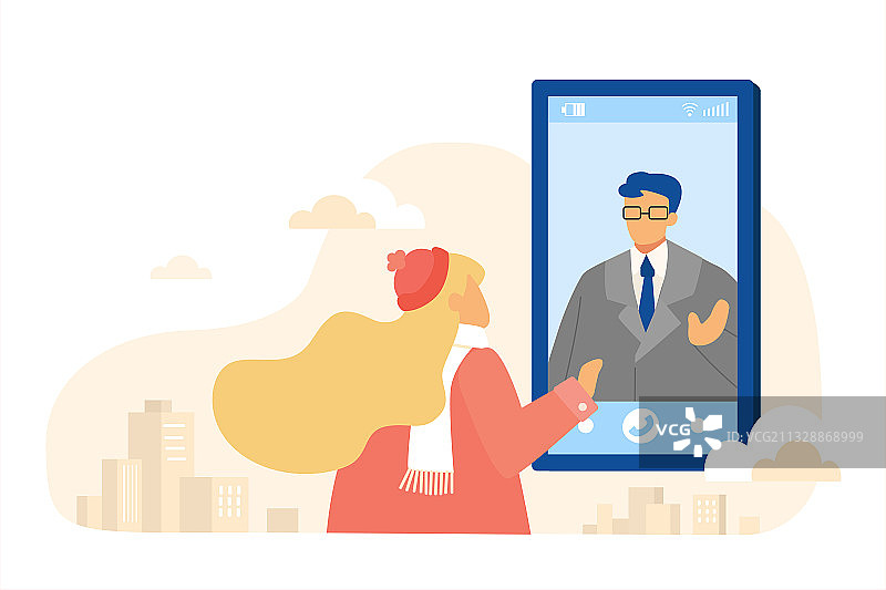 异地恋的情侣进行视频电话图片素材