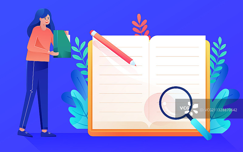 卡通在线教育辅导课程学生开学补课矢量插画图片素材