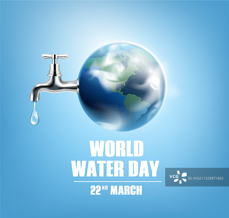 世界水日逼真背景图片素材