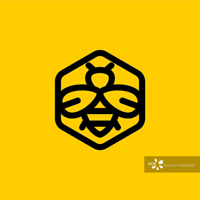 蜜蜂标志设计抽象符号图片素材