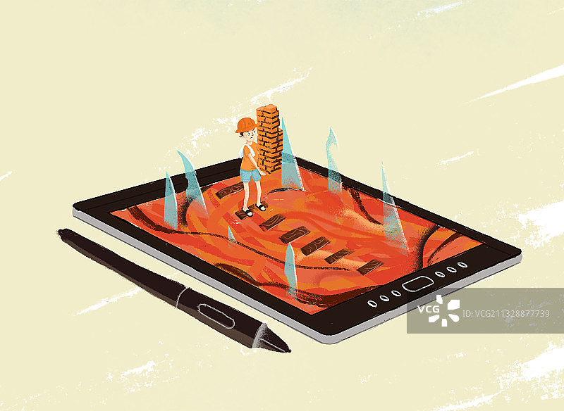 插画师板砖图片素材