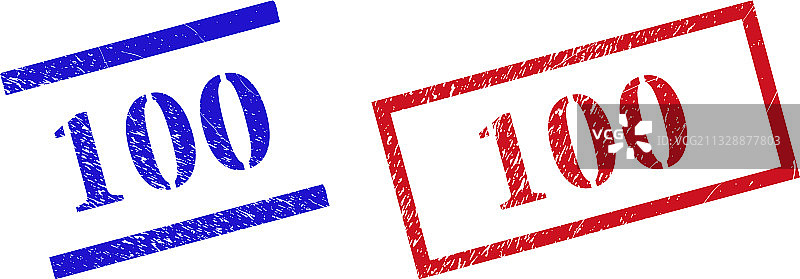 100个矩形纹理刮痕印章图片素材