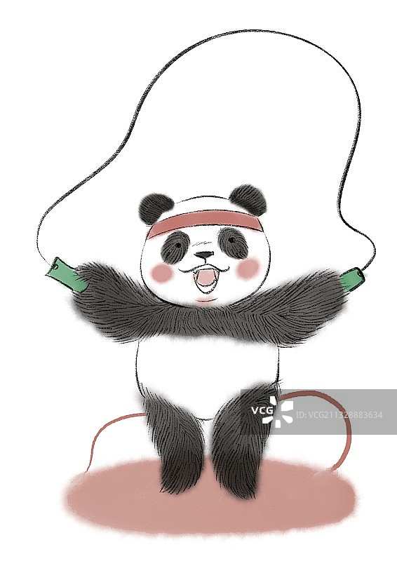 跳绳熊猫图片素材