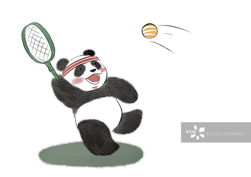 网球熊猫图片素材