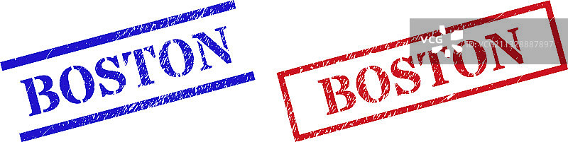 带纹理划痕的波士顿邮戳水印图片素材