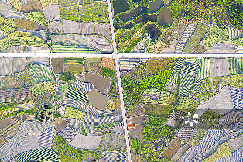 安徽绩溪上庄旺川农田航拍图片素材