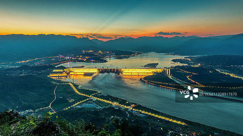 金色大坝图片素材