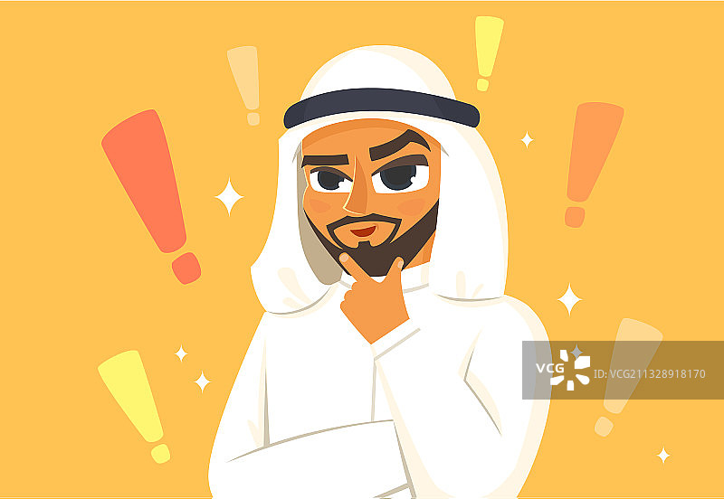 有魅力的阿拉伯男人和商业问题图片素材