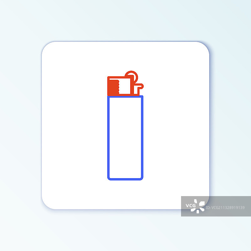 白色背景上的线条打火机图标图片素材