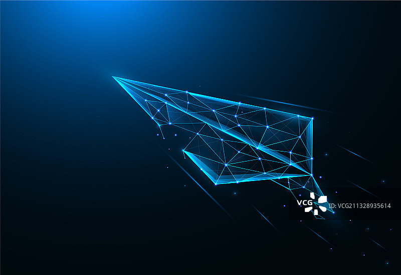 纸飞机低多边形艺术发射图片素材