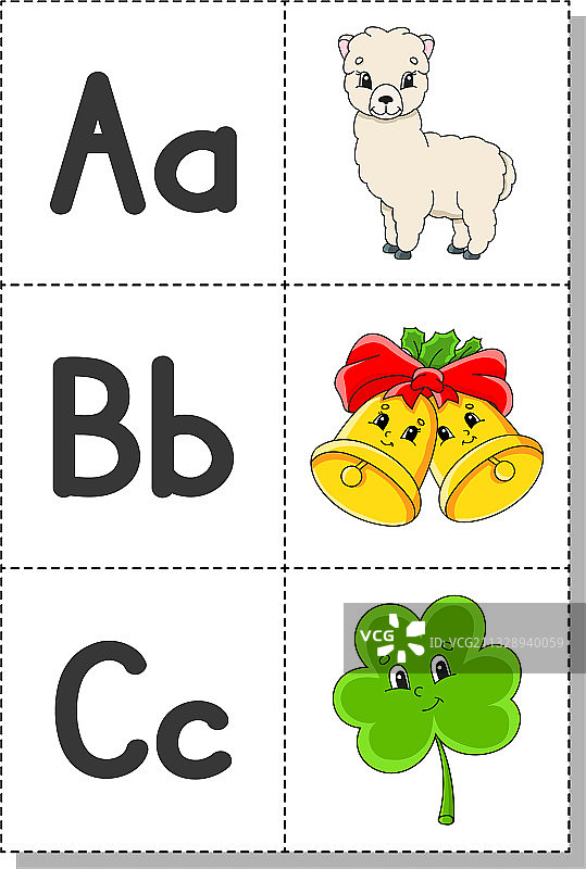 带有卡通人物的英文字母图片素材