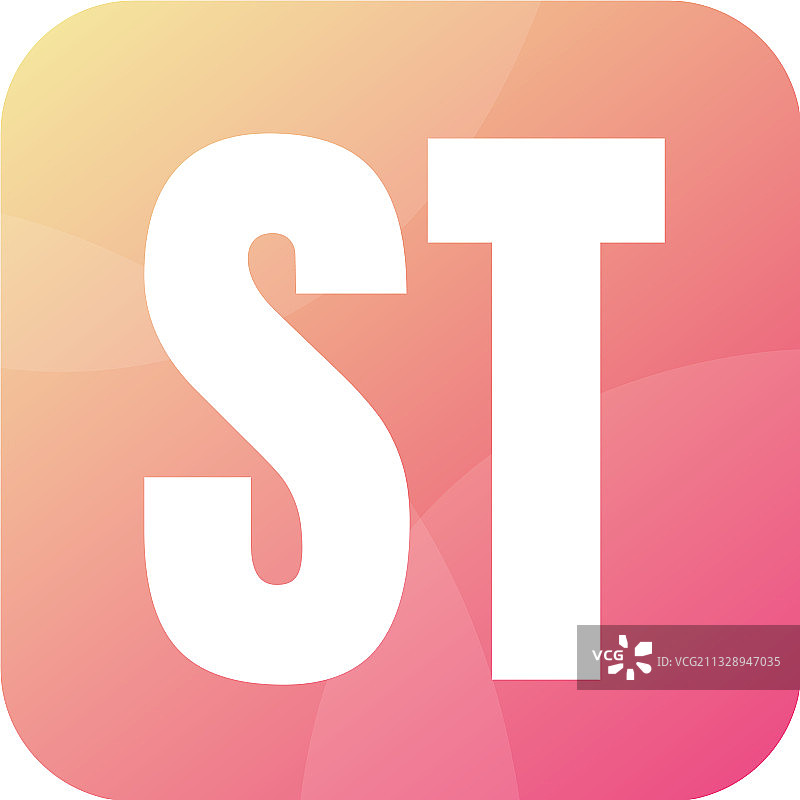 简约风格的st字母logo设计图片素材