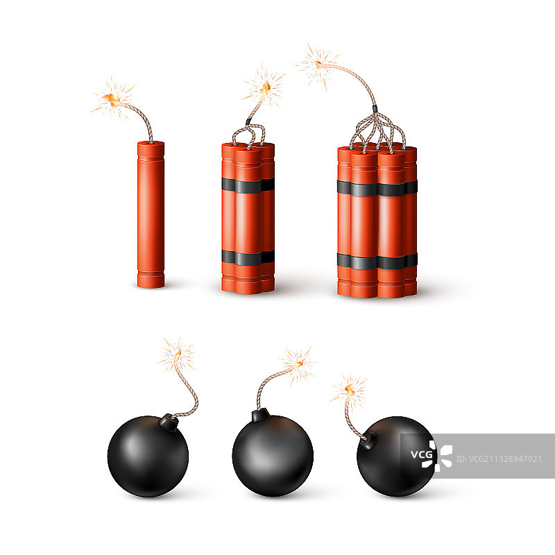 带燃烧引线的炸药图片素材