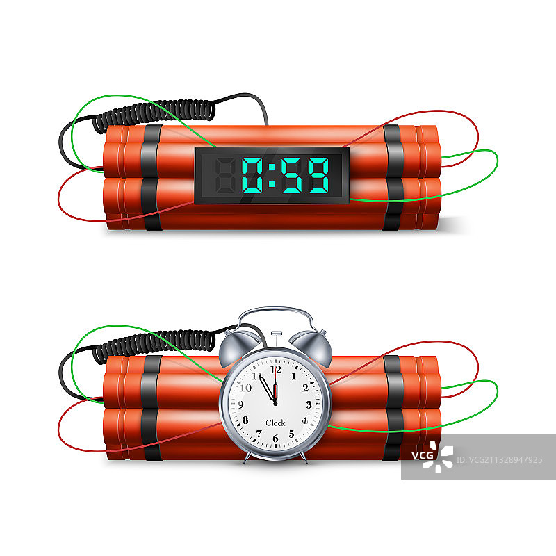 带倒计时钟和数字的炸弹图片素材