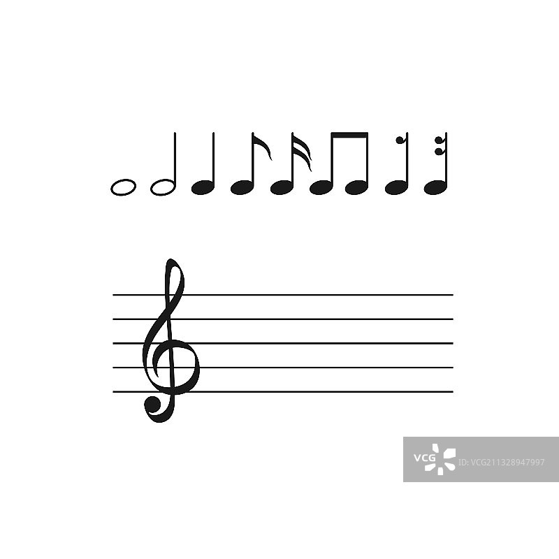 白色背景音乐符号套装图片素材