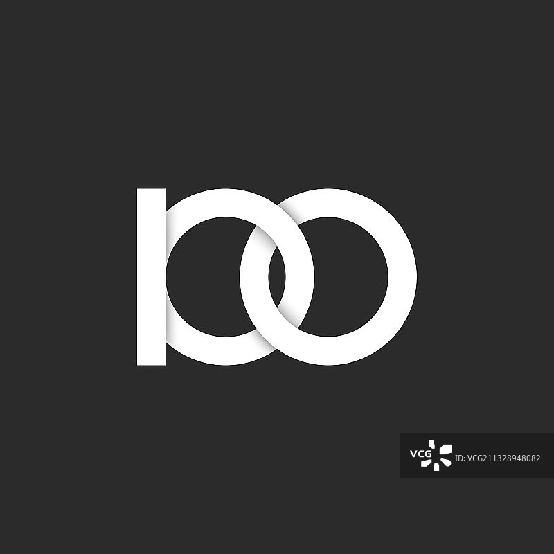 灰色背景上的白色数字100标志图片素材