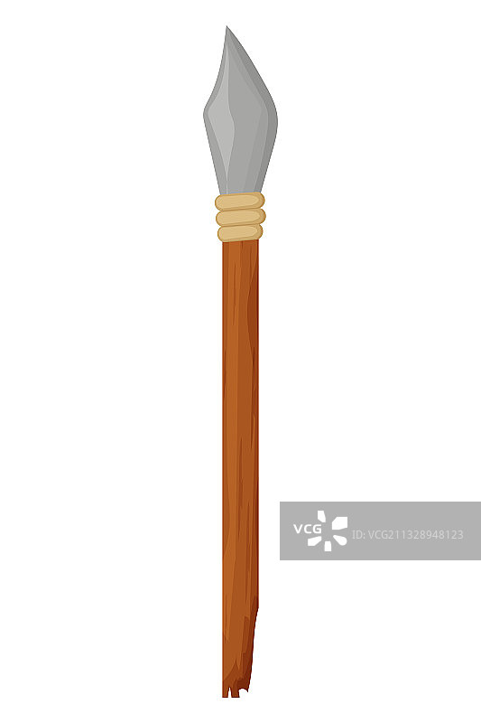 石器时代矛：史前武器或工具图片素材
