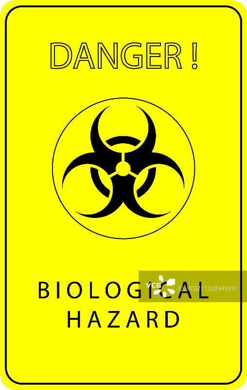 带有生物危害符号的黄色标志图片素材
