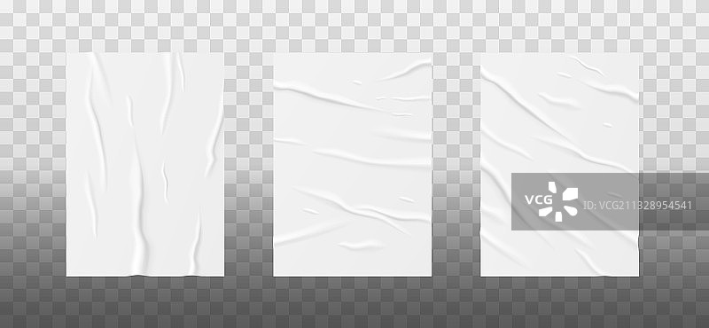 逼真的褶皱纸张模板图片素材